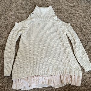 Turtleneck Cold Shoulder Sweater